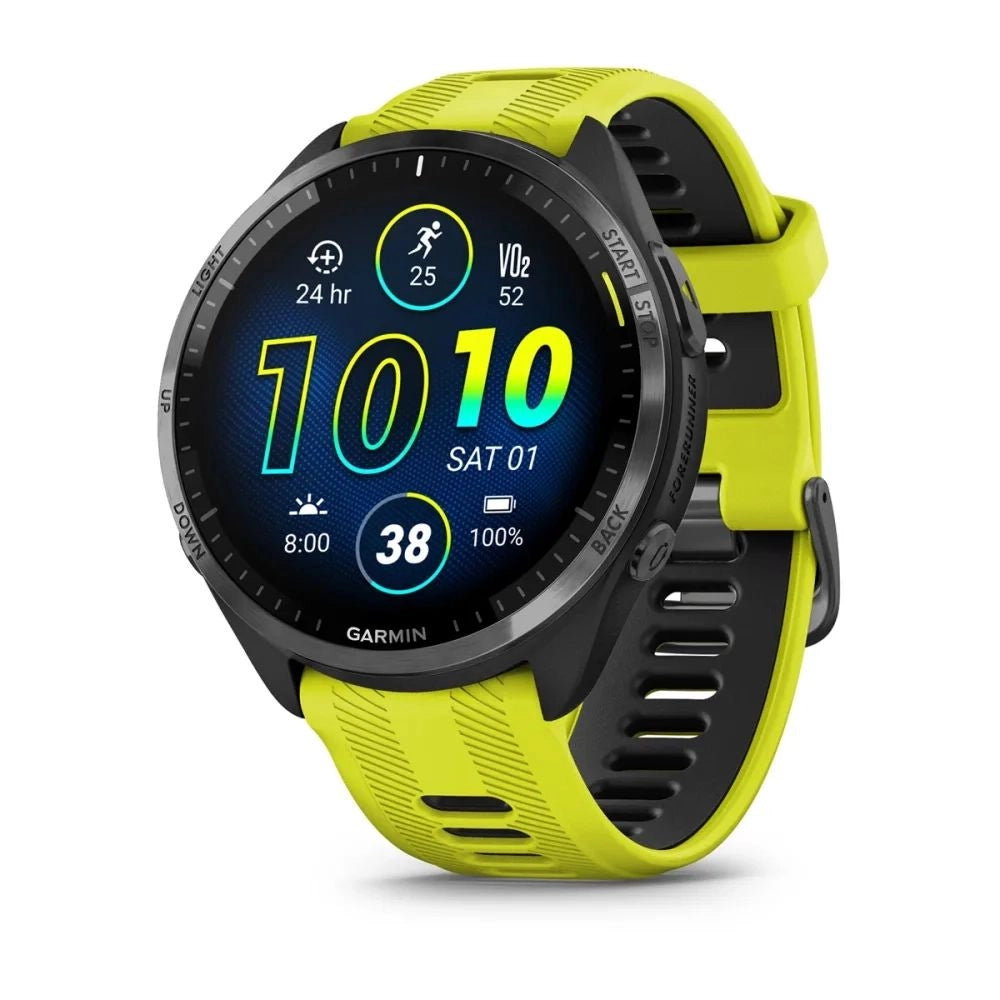 GARMIN Forerunner® 965 GPS Smartwatch | Carbon Grey DLC Titanium Bezel with Black Case Black