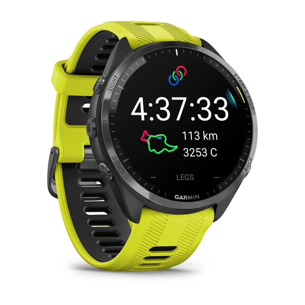 GARMIN Forerunner® 965 GPS Smartwatch | Carbon Grey DLC Titanium Bezel with Black Case Black