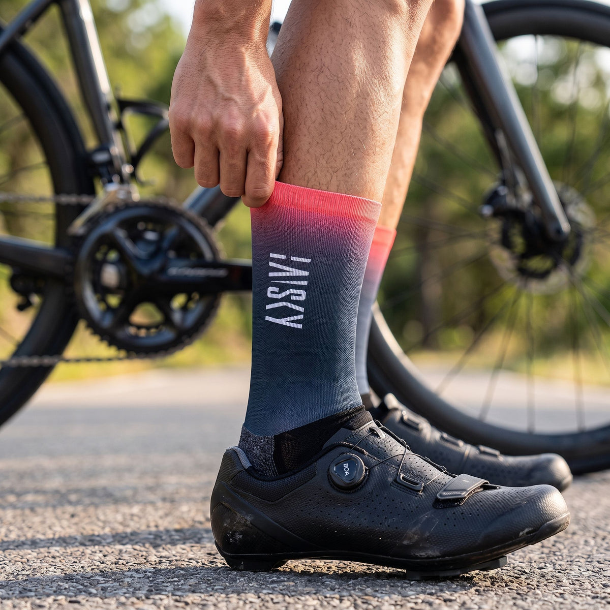 Baisky Aerodynamic Cycling Socks Flow Pink - Medium