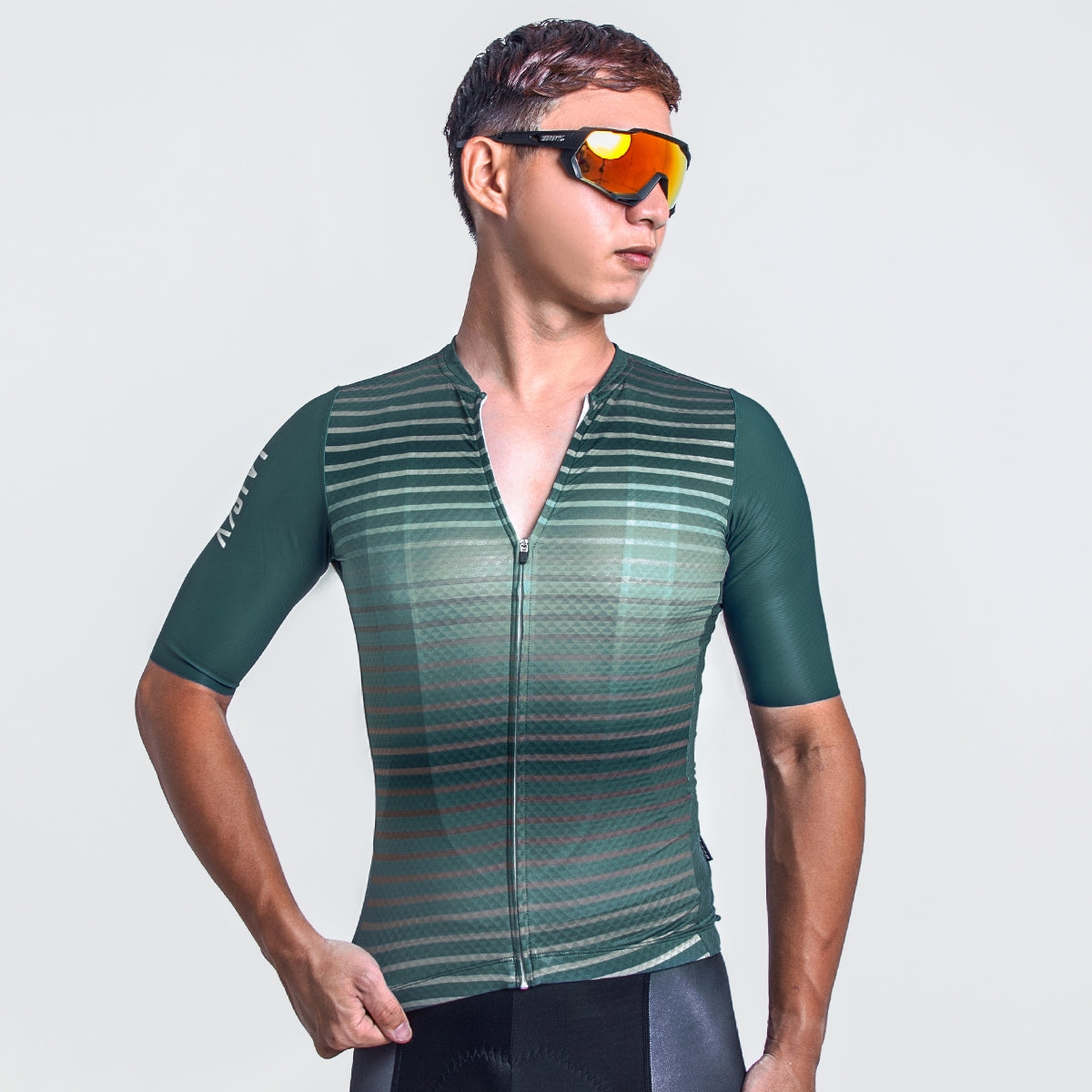 Baisky Men's Short Cycling Jersey | Green Noble