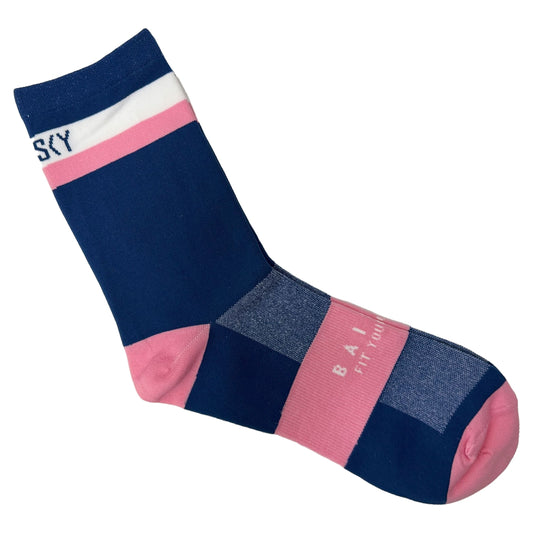 Baisky Cycling Sports Socks | Navy blue-Pink-White