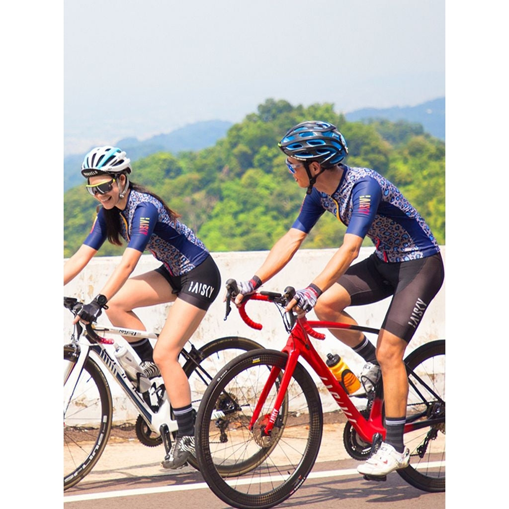 Baisky Women's Cycling Jersey | Leopard Blue
