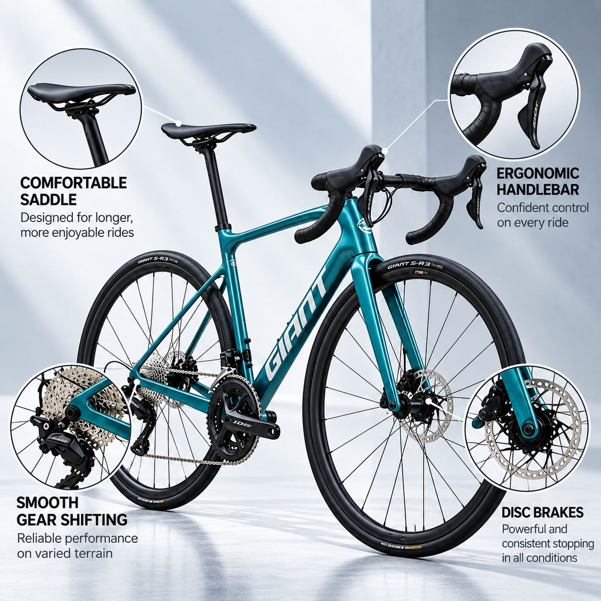 GIANT Defy Advanced 2 Shimano 105 Road Bike - Tidal Green | Extra Small