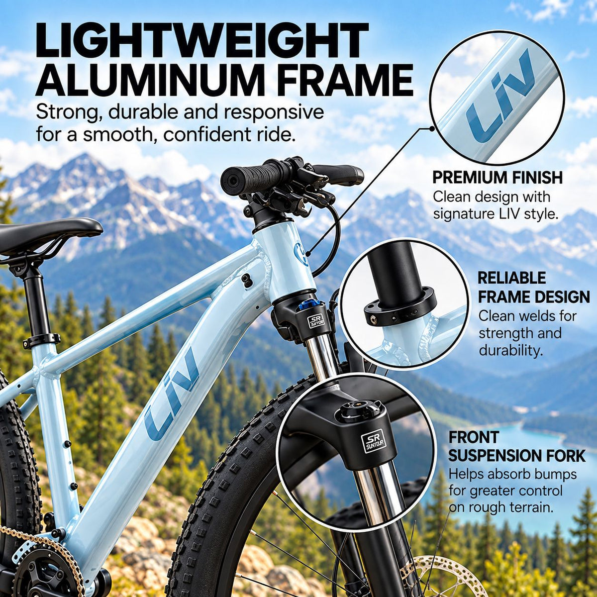GIANT Liv Tempt 4 Women’s Lightweight Mountain Bike 27.5 Inches - Black | Extra Small