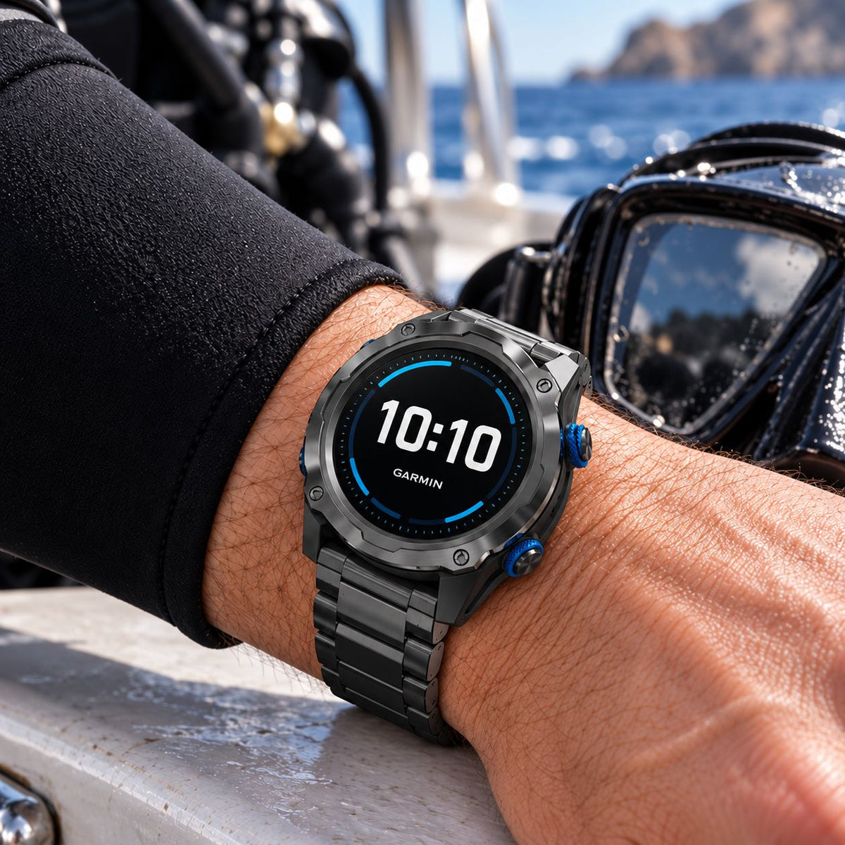 GARMIN Descent Mk2i Dive Computer Smartwatch - Titanium Carbon Grey DLC with Titanium Band & Descent T1 Transmitter
