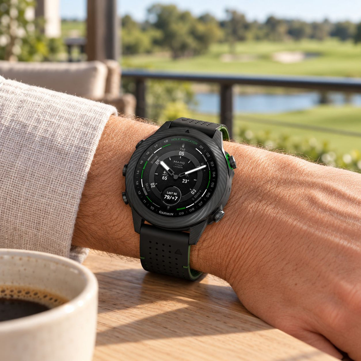 GARMIN MARQ Golfer Gen 2 Carbon Edition Modern Tool Watch - Black/Matte Green