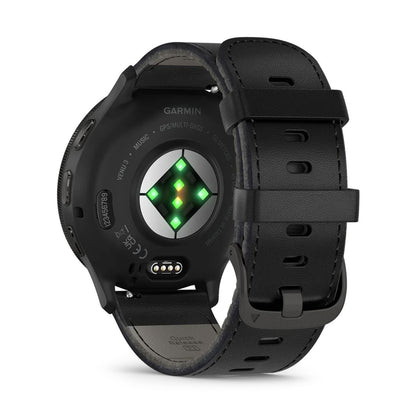 GARMIN Venu 3 GPS Fitness Smartwatch - Slate Stainless Steel Bezel with Black Case | Silicone Band