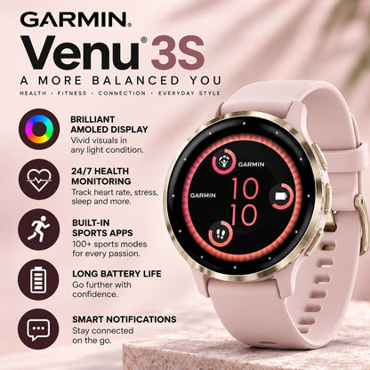 GARMIN Venu 3S GPS Fitness Smartwatch - | Silicone Band