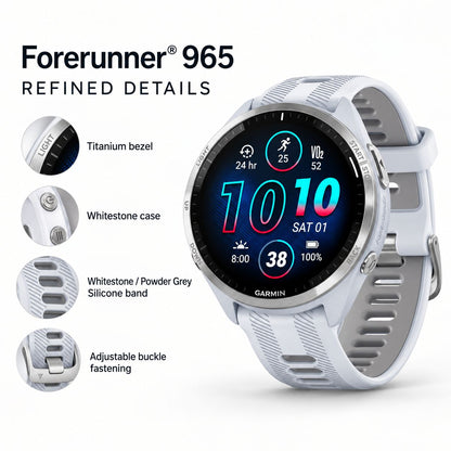 GARMIN Forerunner® 965 GPS Smartwatch | Carbon Grey DLC Titanium Bezel with Black Case