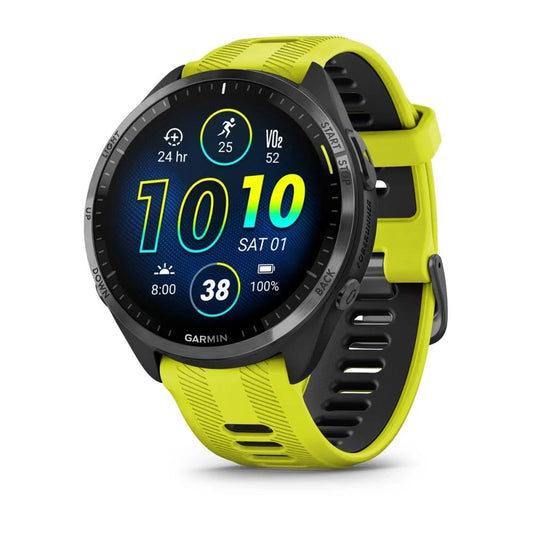 GARMIN Forerunner® 965 GPS Smartwatch | Carbon Grey DLC Titanium Bezel with Black Case Black