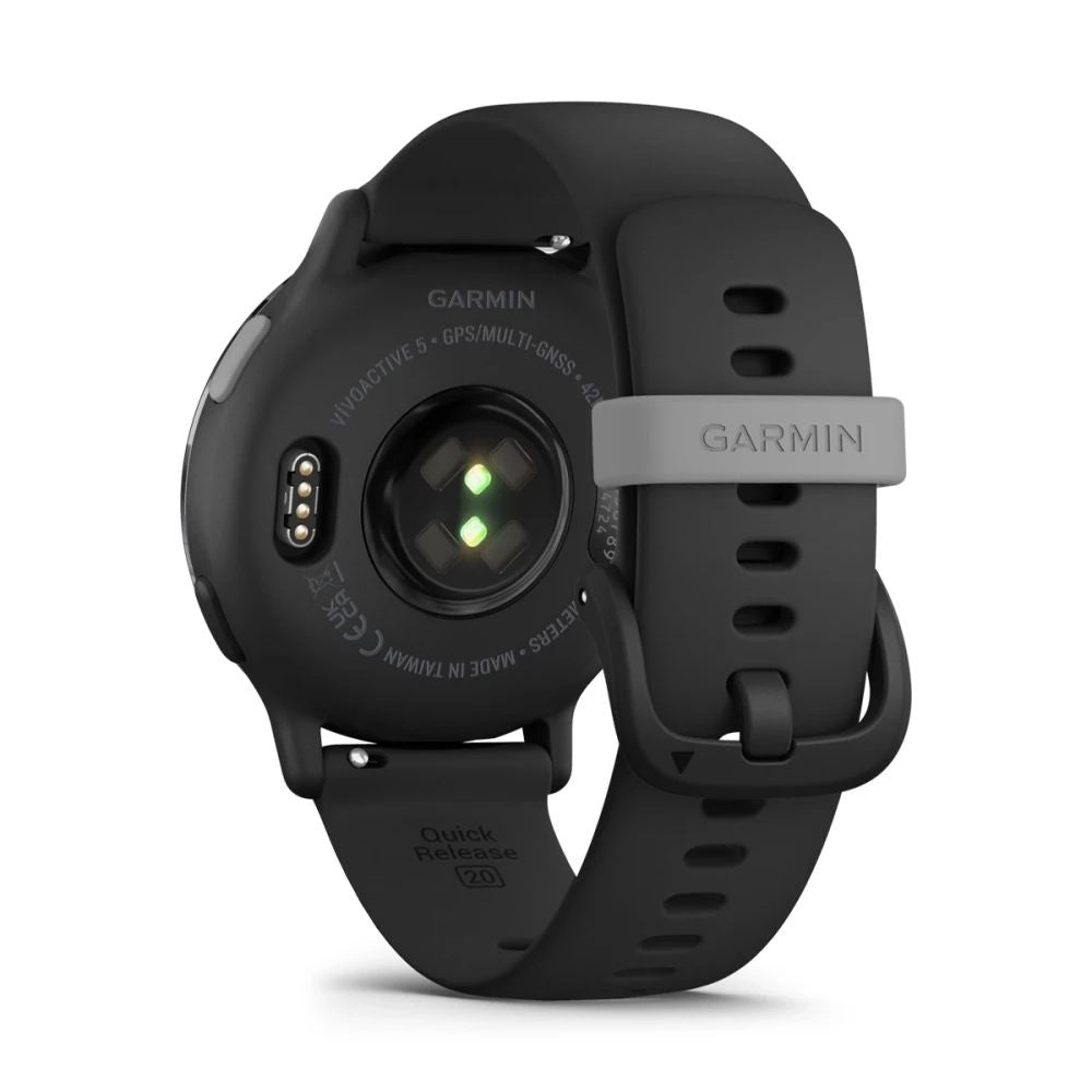 GARMIN Vivoactive 5 GPS Fitness Smartwatch - Slate Aluminum Bezel with Black Case | Silicone Band