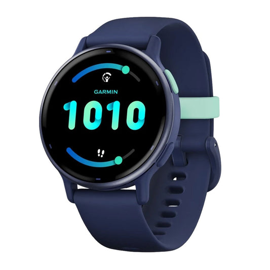 GARMIN Vivoactive 5 GPS Fitness Smartwatch - Metallic Navy Aluminum Bezel with Navy Case and Silicone Band