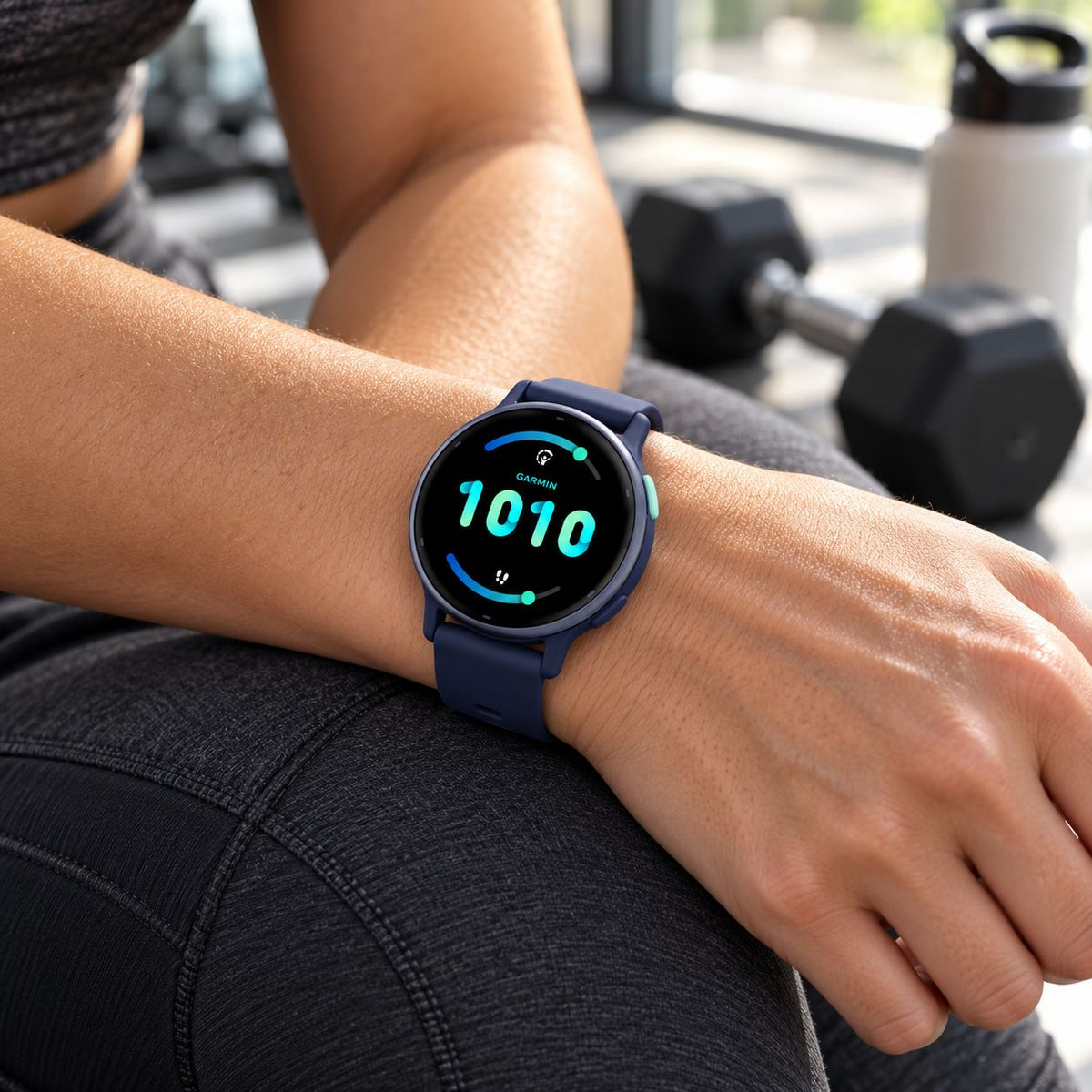 GARMIN Vivoactive 5 GPS Fitness Smartwatch - Metallic Navy Aluminum Bezel with Navy Case and Silicone Band