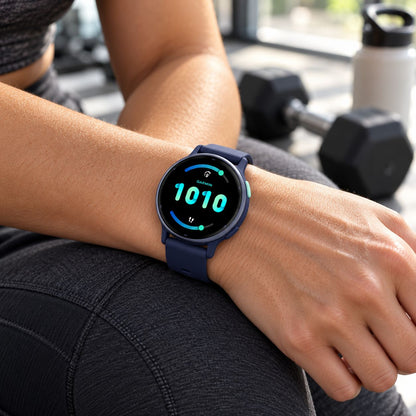 GARMIN Vivoactive 5 GPS Fitness Smartwatch - Metallic Navy Aluminum Bezel with Navy Case and Silicone Band