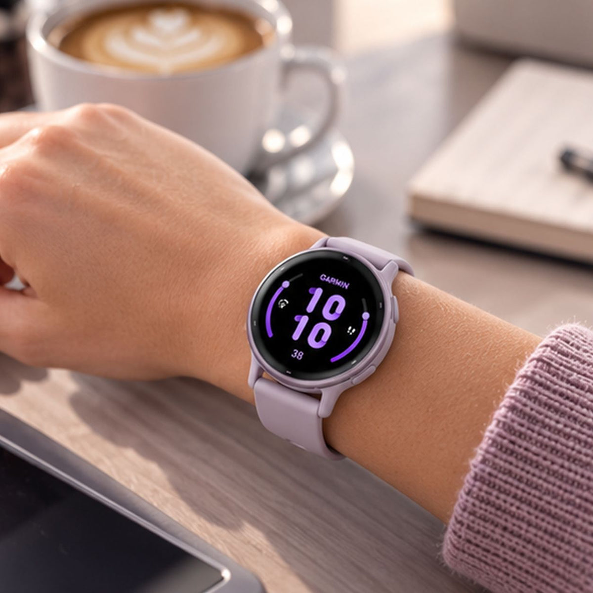 GARMIN Vivoactive 5 GPS Fitness Smartwatch - Slate Aluminum Bezel with Black Case | Silicone Band