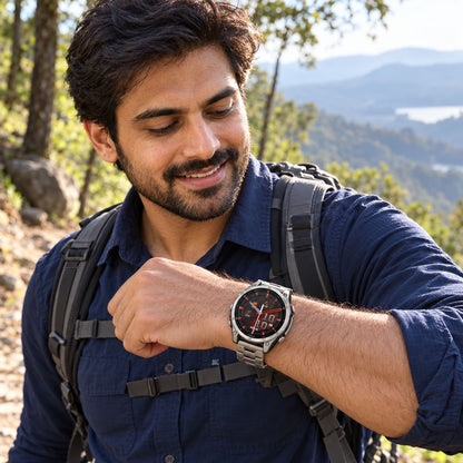 GARMIN Fenix 8 AMOLED GPS Smartwatch - Sapphire, Titanium with Vented Titanium Bracelet | 47 mm