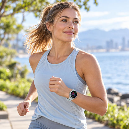 GARMIN Forerunner 570 GPS Running Smartwatch - Cloud Blue Aluminium with Translucent Whitestone/Cloud Blue Band | 42 mm