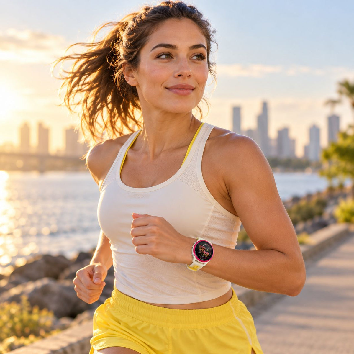 GARMIN Forerunner 570 GPS Running Smartwatch - Cloud Blue Aluminium with Translucent Whitestone/Cloud Blue Band | 42 mm