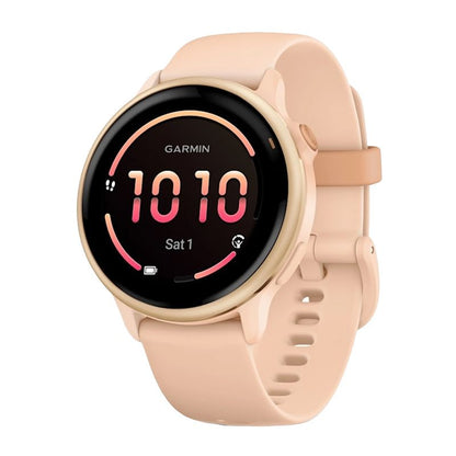 GARMIN Vivoactive 6 GPS Fitness Smartwatch - Metallic Pink Dawn with Pink Dawn Silicone Band