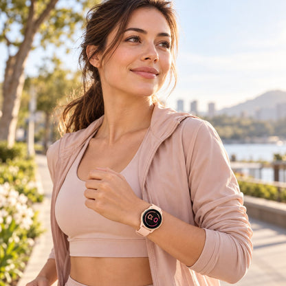 GARMIN Vivoactive 6 GPS Fitness Smartwatch - Metallic Pink Dawn with Pink Dawn Silicone Band