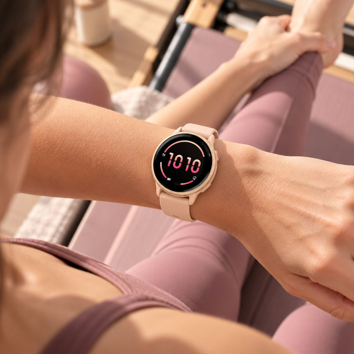 GARMIN Vivoactive 6 GPS Fitness Smartwatch - Metallic Pink Dawn with Pink Dawn Silicone Band