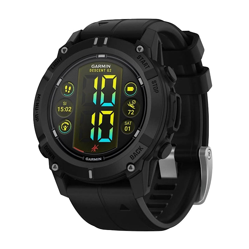GARMIN Descent G2 Dive Computer Smartwatch - Black with Black Silicone Band