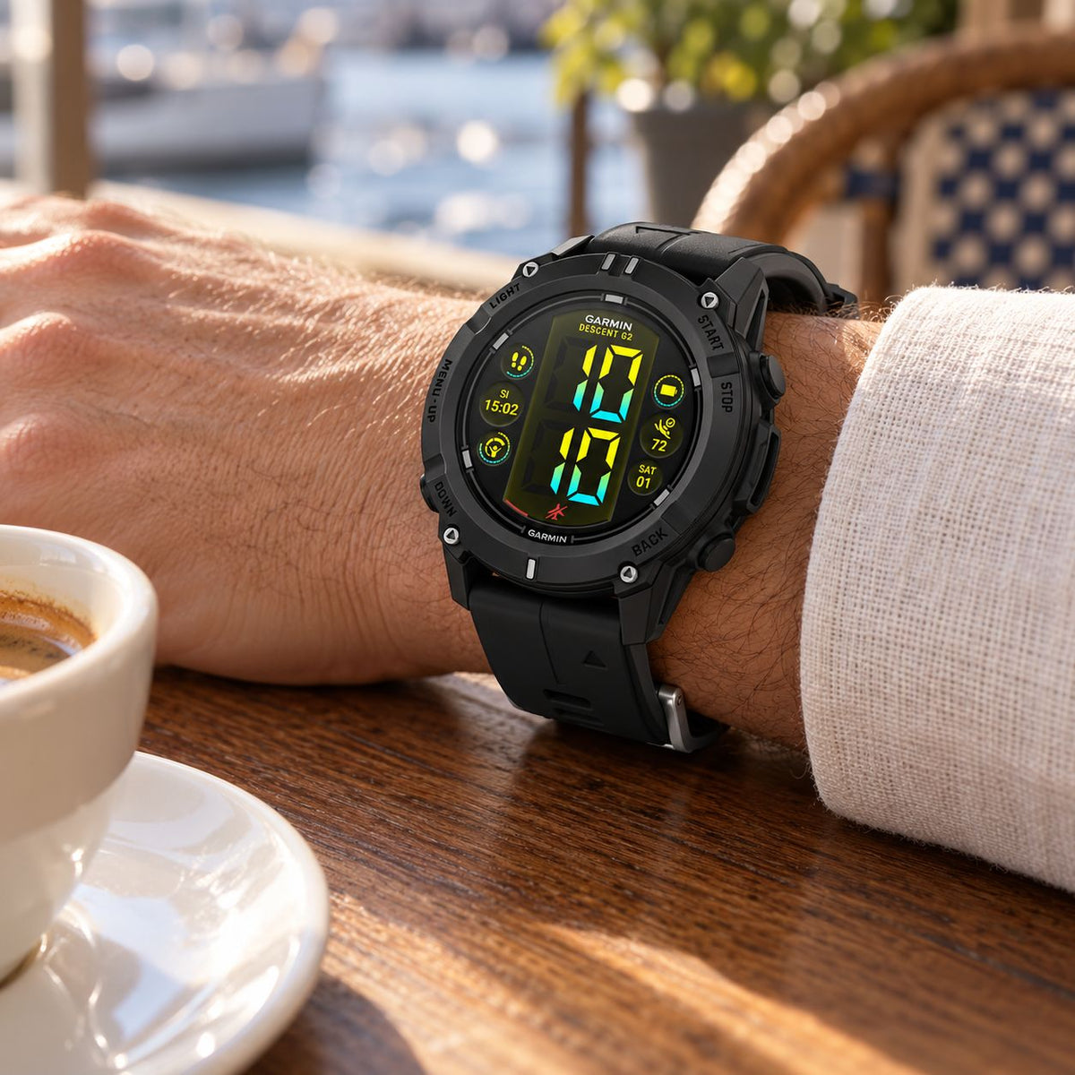 GARMIN Descent G2 Dive Computer Smartwatch - Black with Black Silicone Band