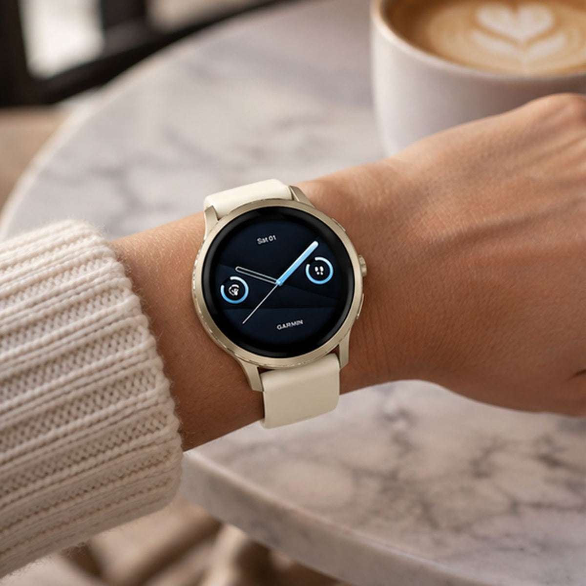 GARMIN Venu 4 GPS Fitness Smartwatch - Lunar Gold with Bone | 41mm