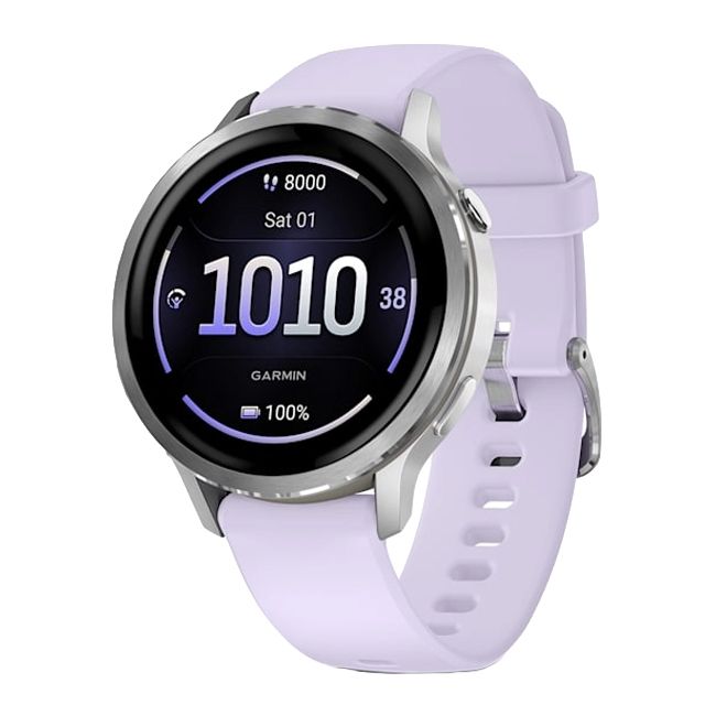 GARMIN Venu 4 GPS Smartwatch - Silver with Periwinkle Silicone Band | 41 mm
