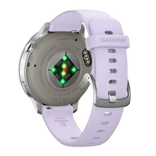 GARMIN Venu 4 GPS Smartwatch - Silver with Periwinkle Silicone Band | 41 mm