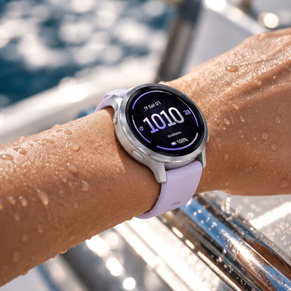 GARMIN Venu 4 GPS Smartwatch - Silver with Periwinkle Silicone Band | 41 mm