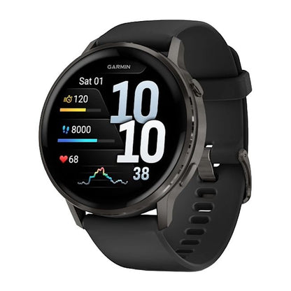 GARMIN Venu 4 GPS Smartwatch - Silver with Periwinkle Silicone Band | 41 mm
