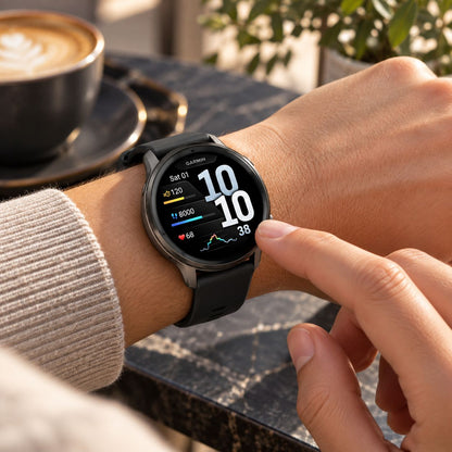 GARMIN Venu 4 GPS Smartwatch - Silver with Periwinkle Silicone Band | 41 mm