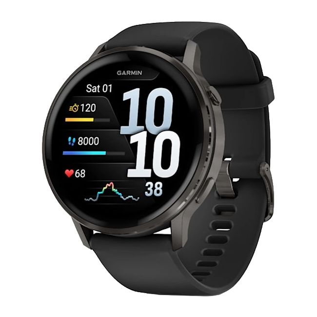 GARMIN Venu 4 GPS Smartwatch - Silver with Periwinkle Silicone Band | 41 mm