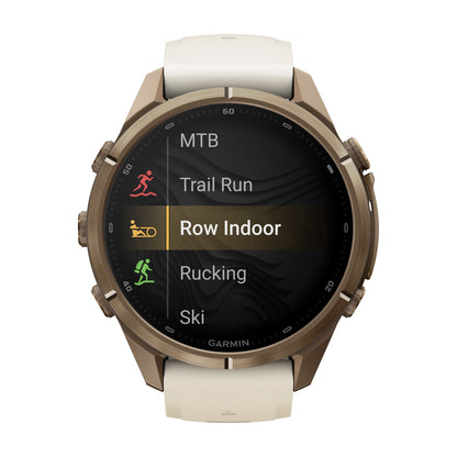 GARMIN Fenix 9 Pro GPS Smartwatch - Autumn Gold Titanium with Cream/French Grey Silicone Band | 43 mm