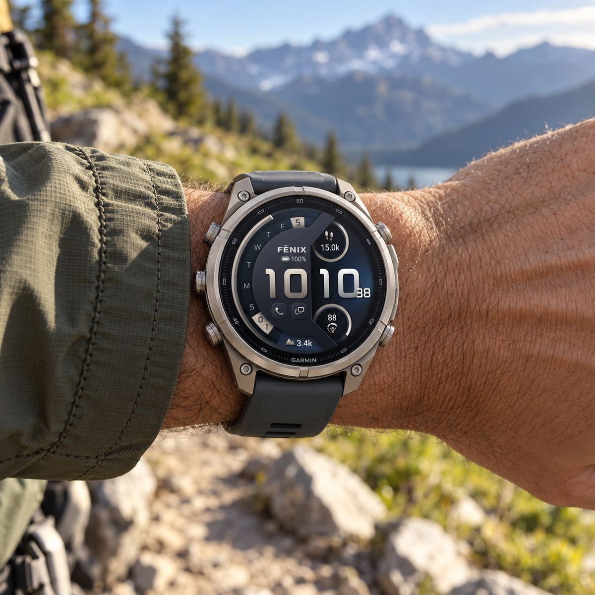 GARMIN Fenix 9 Pro GPS Smartwatch - Autumn Gold Titanium with Cream/French Grey Silicone Band | 43 mm