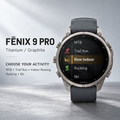 GARMIN Fenix 9 Pro GPS Smartwatch - Autumn Gold Titanium with Cream/French Grey Silicone Band | 43 mm