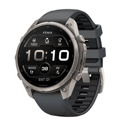 GARMIN Fenix 9 Pro GPS Multisport Smartwatch with inReach - Titanium with Autumn Orange/Spark Orange Silicone Band | 47 mm