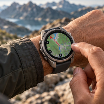 GARMIN Fenix 9 Pro GPS Multisport Smartwatch with inReach - Titanium with Autumn Orange/Spark Orange Silicone Band | 47 mm