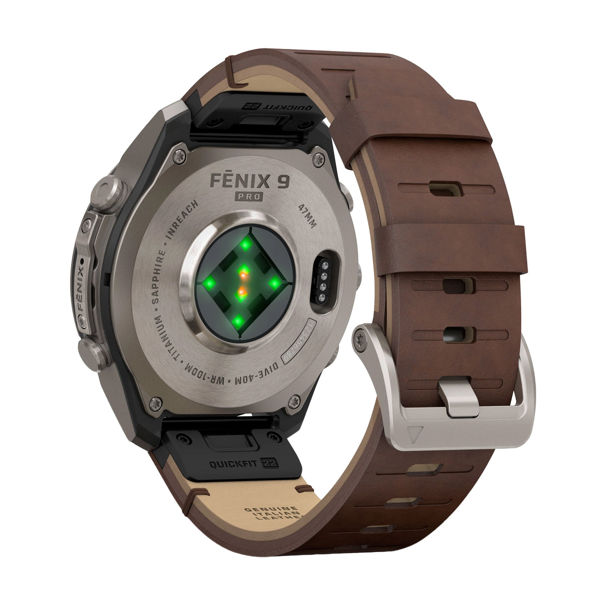 GARMIN Fenix 9 Pro GPS Multisport Smartwatch with inReach - Titanium with Autumn Orange/Spark Orange Silicone Band | 47 mm