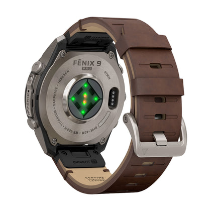 GARMIN Fenix 9 Pro GPS Multisport Smartwatch with inReach - Titanium with Autumn Orange/Spark Orange Silicone Band | 47 mm
