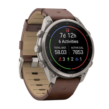 GARMIN Fenix 9 Pro GPS Multisport Smartwatch with inReach - Titanium with Autumn Orange/Spark Orange Silicone Band | 47 mm