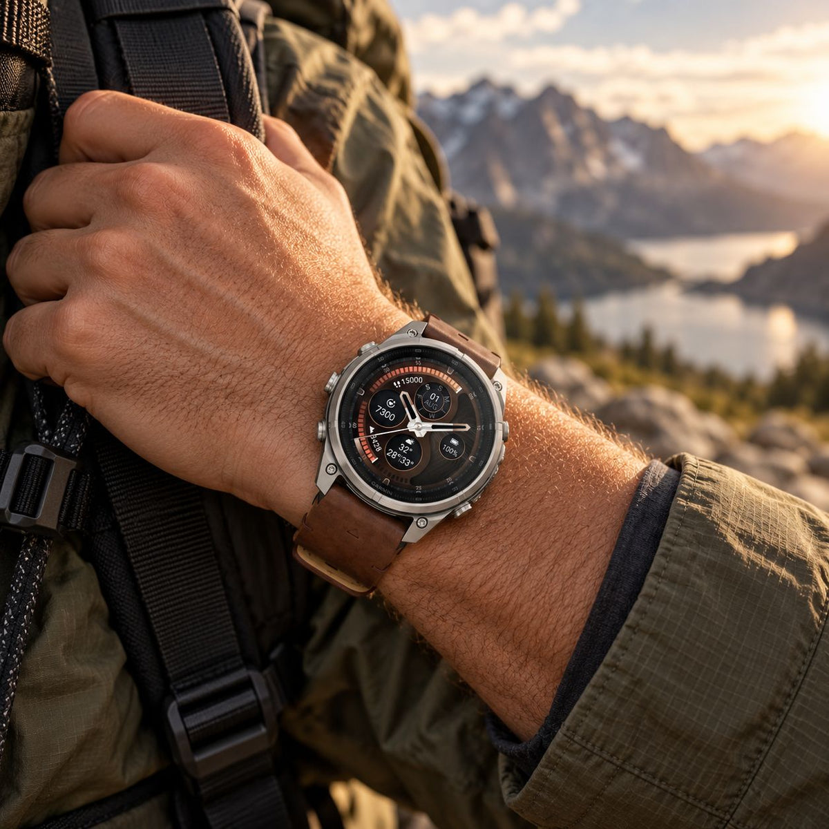 GARMIN Fenix 9 Pro GPS Multisport Smartwatch with inReach - Titanium with Autumn Orange/Spark Orange Silicone Band | 47 mm