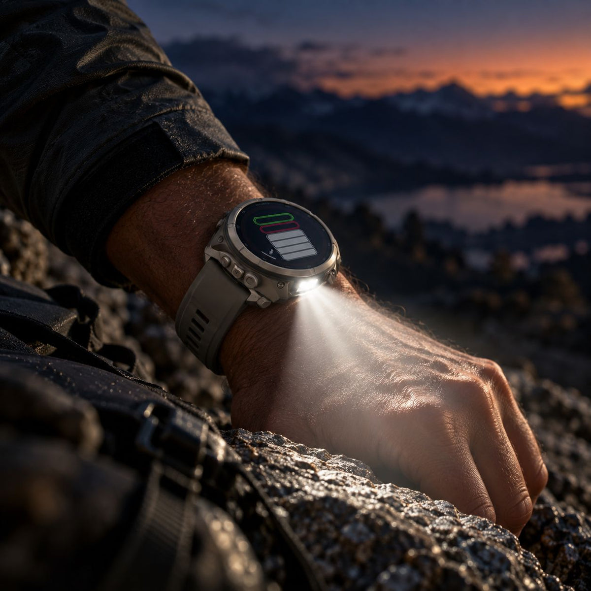 GARMIN Fenix 9 Pro Solar GPS Multisport Smartwatch - Titanium with Pebble Grey Silicone Band | 47 mm