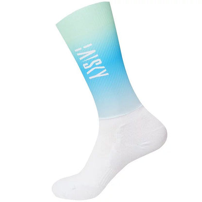 Baisky Aerodynamic Cycling Socks – Fluorescent Blue-Green - Medium