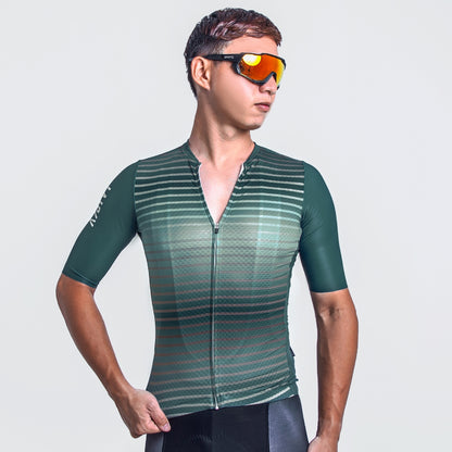 Baisky Men's Short Cycling Jersey | Green Noble