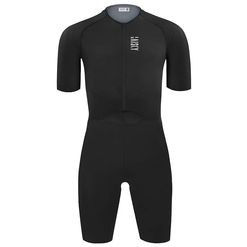 Baisky Men Short Sleeve  Triathlon Suit – BK Black - Medium