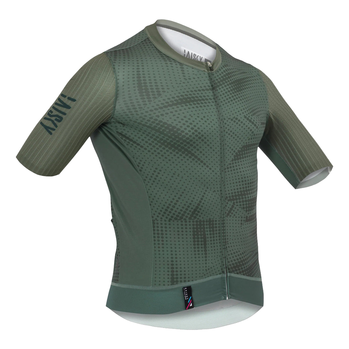 Baisky Men’s Short Sleeve Cycling Jersey – Abstract Green - Small