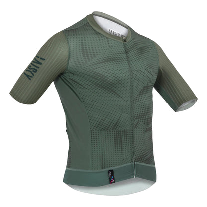 Baisky Men’s Short Sleeve Cycling Jersey – Abstract Green - Small