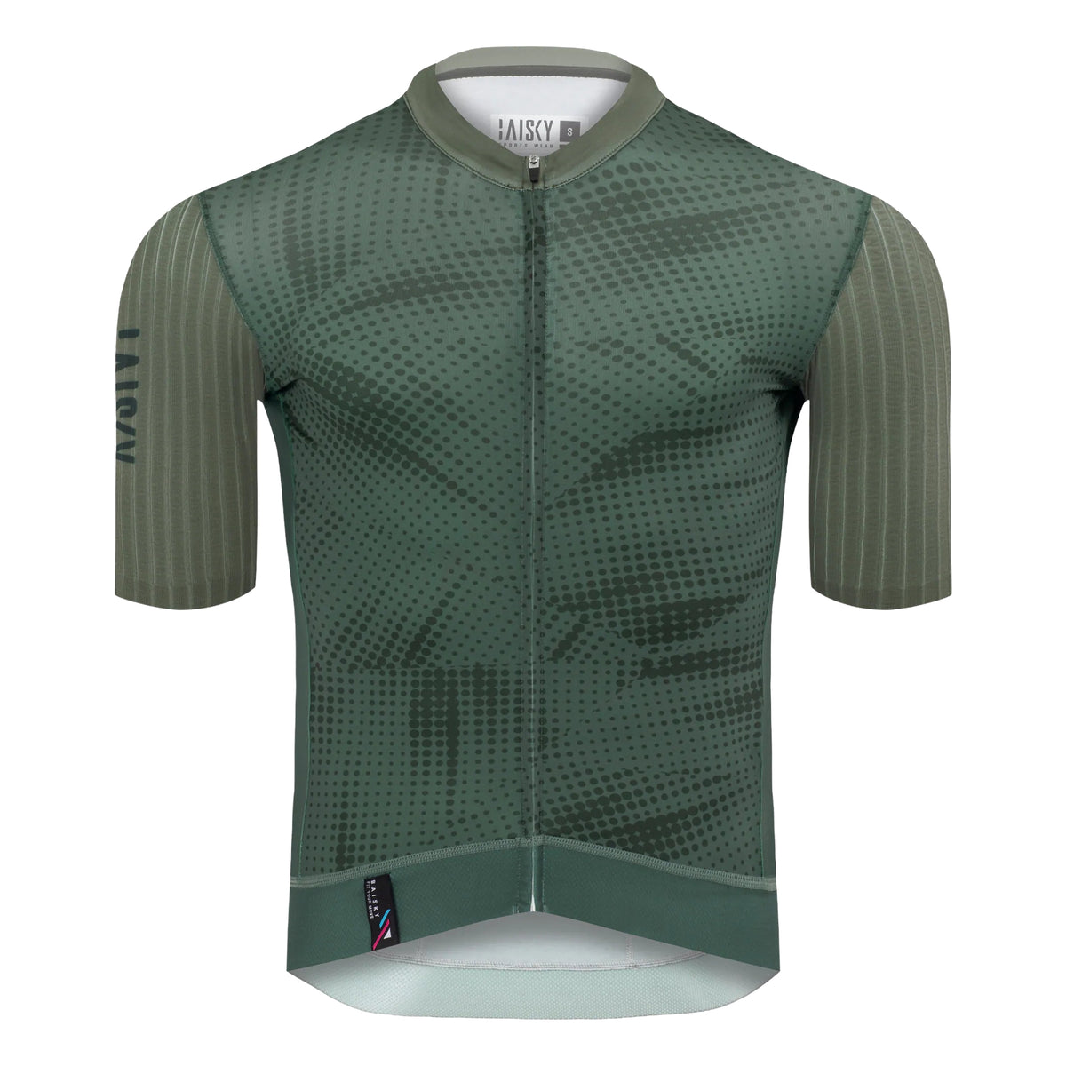 Baisky Men’s Short Sleeve Cycling Jersey – Abstract Green - Small